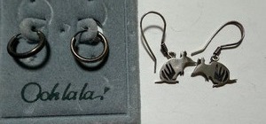 lot 56 image: Sterling Earrings - Hoops and Kangaroos