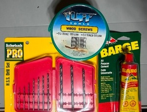 lot 64 image: Screws, Drill Bits and Cement Glue (newlike new)