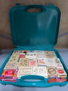 lot 69 image: Rose Art Case Filled w Rubber Stamps