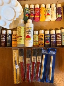 lot 84 image: Craft Paints and Brushes