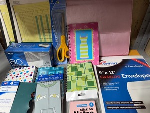 lot 89 image: Misc Office Supplies - Notebooks, Organizer, Envelopes (new condition)