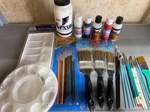 lot 95 image: Palettes, Paints and Brushes