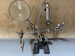 lot 598 image: Used for Reloading Equipment - Tool w Magnifier, Soldering StationHelping Hand