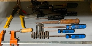 lot 714 image: Tools - Misc Brands - Snippers, Soldering Iron, Clamp and MORE
