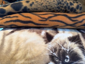 lot 501 image: Feline Themed Fleece Fabric
