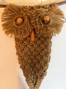 lot 721 image: Vintage Macrame Owl