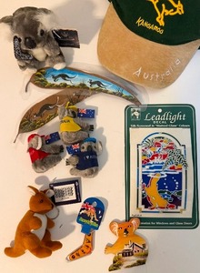 lot 310 image: Australian Souvenirs, Koala Bears, Painted Leaves w Kangaroos AND MORE