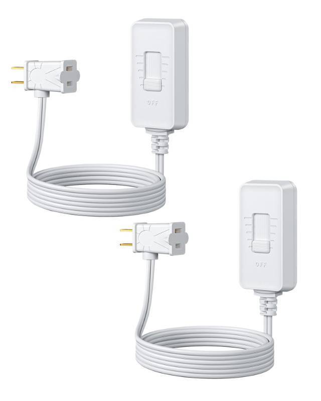lot 23730 image: DEWENWILS Plug in Dimmer Switch for Lamp, Table Lamp Dimmer for Dimmable LEDCFL Lights and Incandescent Bulbs, Full Range Slide Control, Extension Cord Dimmer, White, 2 Pack