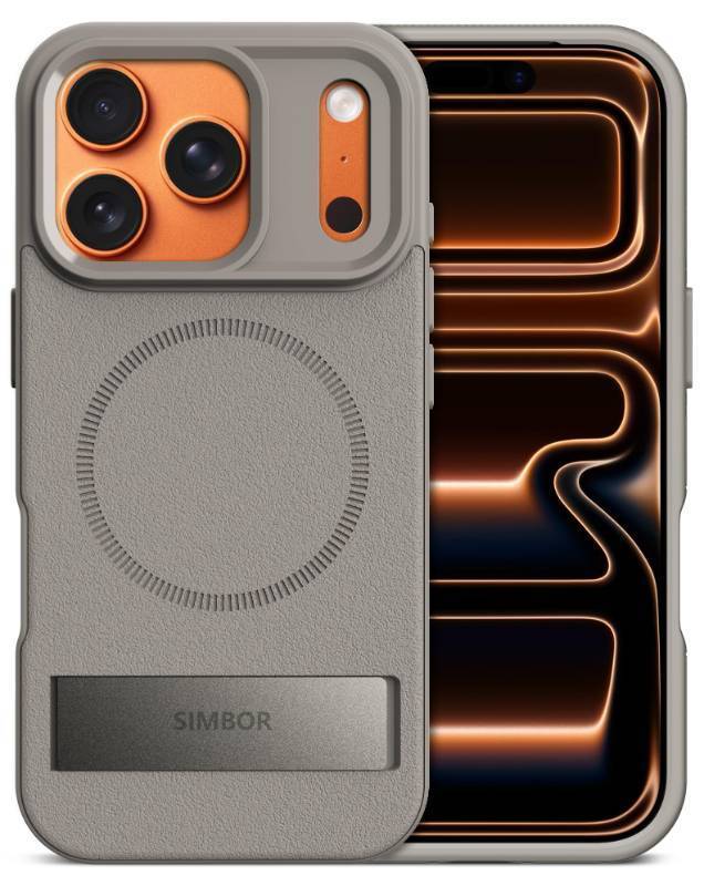 lot 29017 image: SIMBOR Magnetic for iPhone 17 Pro Case with StandCompatible with MagSafe Slim Invisible Kickstand, Protective Anti-Fingerprint Phone Cove for iPhone 17 Pro Case 6.3, Gray