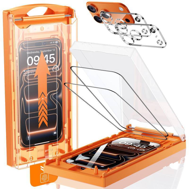 lot 29075 image: MRGLAS TOP 9H Glass 22 Packs for iPhone 17 Pro Screen Protector with Camera Lens Protector Zero Bubble, Auto-Dust Removal 10X Military Protection 17 Pro 6.3 Tempered Glass Full Edge Coverage