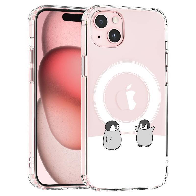 lot 29097 image: JOYLAND Cute Penguin Phone Case for iPhone 16 Compatible with MagSafe Cartoon Animals Printed Aesthetic Girly Case Clear Magnetic Cover Anti-Scratch for Women Girls, 6.1 Inch