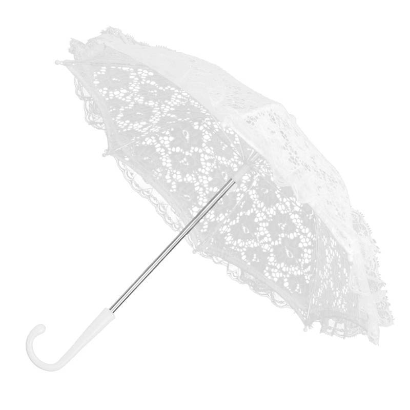 lot 39250 image: Tissting 16.5x19.3in Mini Wedding Bridal Umbrella,Craft Flowers Lace Embroidery Umbrella,Small Vintage Lace Parasol,for Wedding Party,Costume Party,Photo Props,Stage Performance,Please Note Size