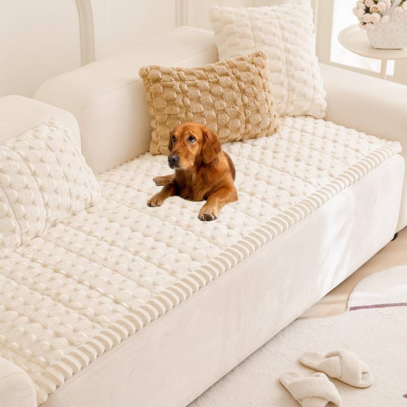 lot 47850 image: Mivnue Pet Couch Cover, Couch Covers for Dogs, Washable Dog Sofa Covers Couch Protector, Fuzzy Non Slip Couch Slipcover Pet Friendly