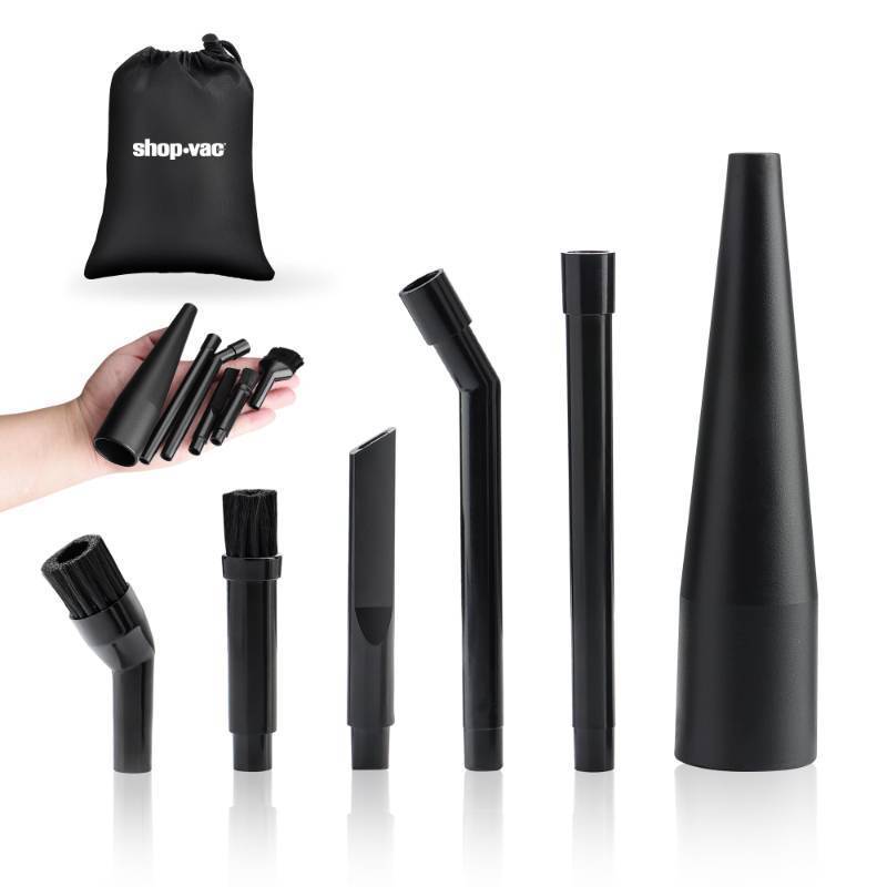 lot 47883 image: Shop-Vac Micro Cleaning Nozzle Kit, 1-14 Detailed-Cleaning Attachments for Compact Wet Dry Shop Vacuum, Storage Bag Included, 6 Pieces