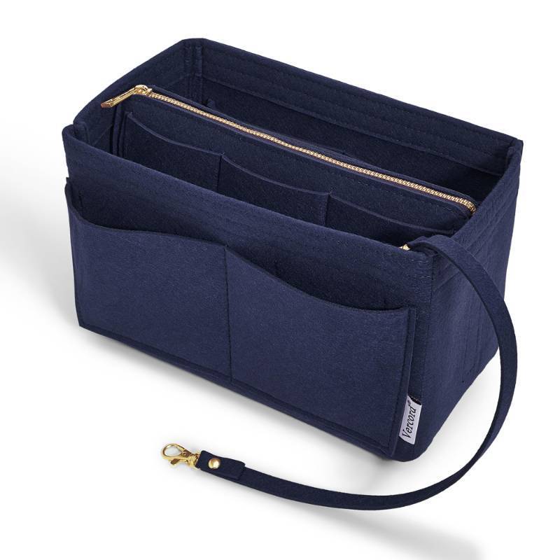 lot 47889 image: Vercord Felt Organizer Insert for Purse Handbag Tote Bag in Bag Inside Shaper Divider Neo Dark blue Medium
