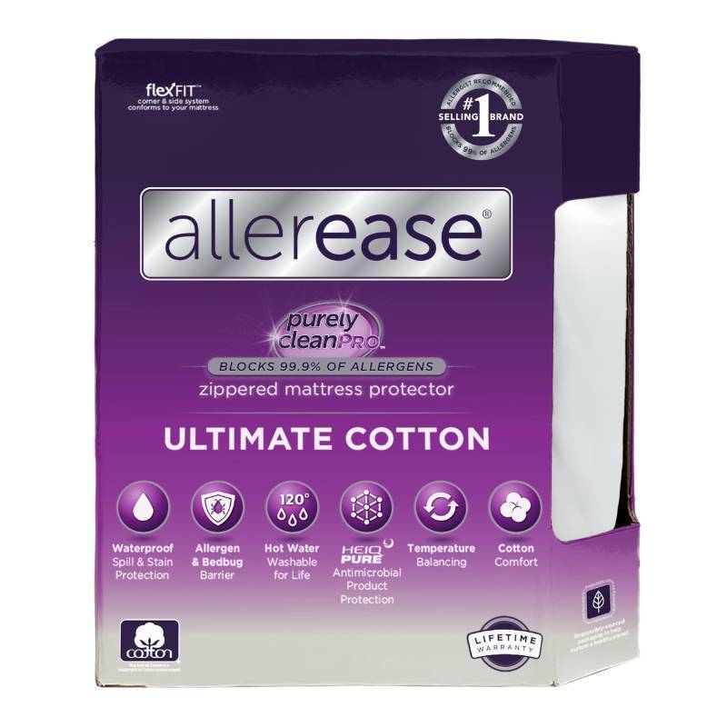 lot 54251 image: AllerEase Ultimate Allergy Protection and Comfort Zippered Mattress Protector, Full