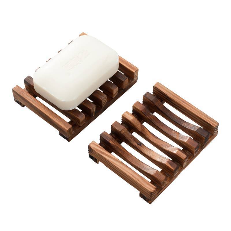 lot 55533 image: Wooden Soap Dish for Shower,Set of 2 Shower Soap Holder,Self draining Bar Soap Holder for Bathroom, Homemade Soaps Saver Natural Soaps Tray, Vowupt