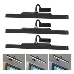lot 24067 image: 3Pack Picture Light Battery Operated, 16in Picture Light for Wall, 5000mAh Cordless Wall Lights with Controller,Art Light with Dimmable Cordless for Wall Painting,Frame, Portrait, Dartboard- Black