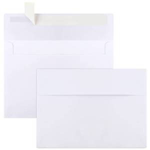 lot 24068 image: 50 Packs 5x7 Envelopes, White A7 5x7 Envelopes for Invitations, Printable, Self Seal for Weddings, Photos, Postcards, Greeting Cards, Mailing