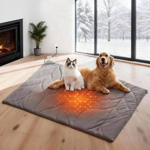 lot 24079 image: Vagascape Dog Heating Pad (31x20) - Waterproof Electric Heated Mat & Pet Bed for Indoor and Outdoor Use, Chew Resistant Cord, Machine Washable Cover with Wheat Pattern Quilting, for Cats and Pets
