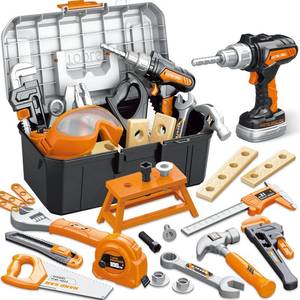 lot 24080 image: Kids Tool Set 46 PCS, Christmas Birthday Gifts for Kids Ages 3,4,5,6,7,8, Toddler Tool Set with Portable Tool Box & Electronic Toy Drill, Construction Toys Tools for Toddlers, Tool Kits for Boys Girls