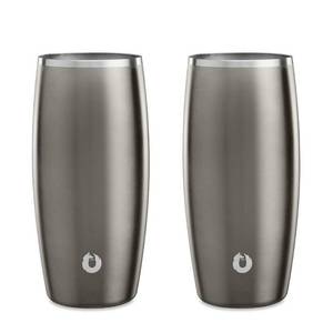 lot 24082 image: SNOWFOX Premium Vacuum Insulated Stainless Steel Beer Glass, Home Bar Accessories, Elegant Bartending, Lightweight Pint Glasses, Sleek Drinkware, Frosty Beverages Stay Cold, 18oz, Set of 2,Olive Grey
