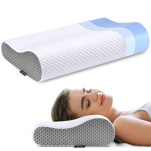 lot 24102 image: Neck Pillow Memory Foam for Pain Relief Bed Pillow for Sleeping, Ergonomic Orthopedic Cervical for Neck and Shoulder Pain, Side Back Stomach Sleeper
