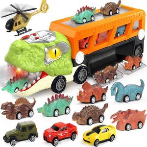 lot 24110 image: Dinosaur Toys for Kids 3-5, 5-7 Year Old Boys, Big Dinosaur Truck with 10 Mini Cars, Dino Toys for Ages 2-4, Kids Toy T-Rex Transport Carrier Truck, Birthday Gifts for 3 4 5 Year Old Toddler Boys