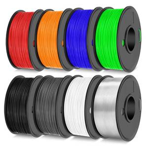 lot 24111 image: TECBEARS TPU Filament 1.75mm, 95A 3D Printer Filament, Flexible TPU Filament for Fast Printing, 250G Spool, 7 Rolls, WhiteTransparentGreyRedBlueGreenOrange