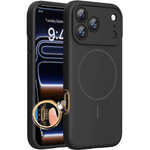 lot 29450 image: Miracase Magnetic for iPhone 17 Pro Max Case, Compatible with MagSafe, Integrated Silicone Camera Control Cover, 3.0mm Thicken Shockproof Drop Protection Phone Case for 17 ProMax, Black