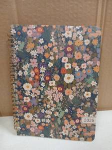 lot 29451 image: 2026 Floral Pattern Spiral Planner with Monthly Tabs