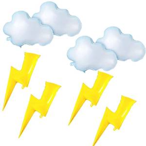 lot 29454 image: XLENGO Lightning Bolt Balloons, Cloud Balloons, Flash Foil Party Balloons for Birthday Party Supplies, Wedding, Baby Shower Decorations (8 Pcs)