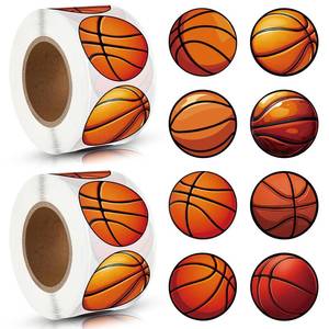lot 29460 image: Fulmoon 1000 Pieces Basketball Stickers Vinyl 1.5 Inch Sports Ball Waterproof Stickers for Basketball Sports Party Favor Supply Reward Party Supplies Decorations Labels Roll Stickers DIY Craft