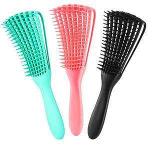 lot 29471 image: 3 Pack Hair Detangler Brush for Afro AmericaAfrican Textured 3a to 4c Kinky WavyCurlyCoilyWetDryOilThickLong Hair, Detangling Brush for Natural, Exfoliating Your Scalp for Beautiful