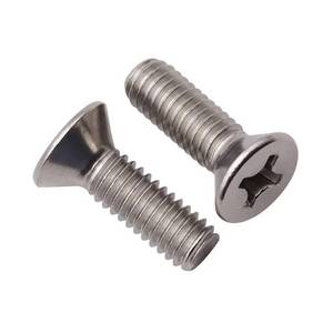 lot 29476 image: 14-20 x 34 (28 Pack) Phillips Flat Head Machine Screws, Stainless Steel 304 (18-8), UNC Coarse Thread, Countersunk Head Machine Screws, Phillips Drive #3