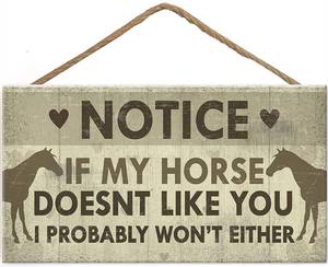 lot 29479 image: TOMATO FANQIE Funny Horse Gifts for Women Hanging Sign Horse Gifts for Girls Horse Accessories Cute Country Home Accessory Gift Sign for Horse Lovers 10 X 5 (US-G063)