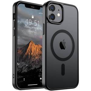 lot 29515 image: SUPFINE Magnetic for iPhone 12 Mini Case & iPhone 13 Mini Case (Compatible with MagSafe) (Military Grade Drop Protection) Slim Translucent Matte Shockproof Phone Cover,Black