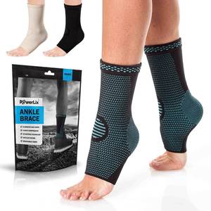 lot 29525 image: POWERLIX Ankle Orthopedic Brace Compression Support Sleeve (Pair) for Swelling, Sprain, Plantar Fasciitis, Arthritis, Tendinitis