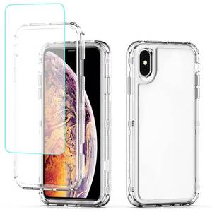 lot 36945 image: Yodueiv for iPhone Xs Max Case with Tempered Glass Screen Protector, Crystal Clear Full Body 3 Layer Heavy Duty Protective Phone Cover Case for iPhone Xs Max Clear