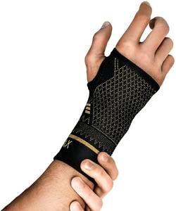 lot 39593 image: INDEEMAX Copper Wrist Compression Sleeve 1 Pair, Comfortable Hand Brace Support for Arthritis, Tendonitis, Sprains, Workout, Carpal Tunnel - Left & Right - Women and Men