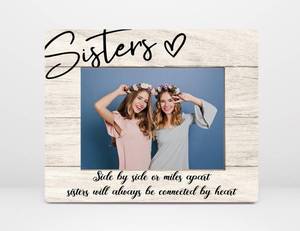 lot 39596 image: Orchroma Sister Picture Frame, Long Distance Gifts for Sister, Sister Birthday Gifts from Brother Sisters, Side By Side or Miles Apart Sister Photo Frame 5X7