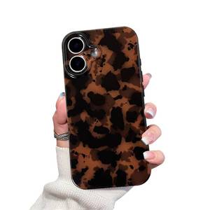lot 39602 image: XQAGU Cute Phone Case for iPhone 17 Case Amber Pattern Leopard Full Camera Protective Slim Shockproof Cool Trendy Aesthetic-Brown Tortoise Shell