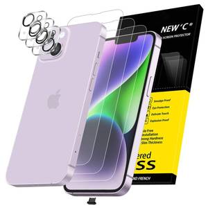 lot 39603 image: NEWC 3x for iPhone 14 Screen Protector 6.1 inches 3x Camera Lens Protector, Sensor Protection  Dust Plug - Case Friendly Tempered Glass Film, Ultra Resistant