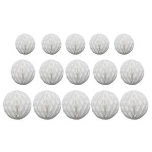 lot 39605 image: Honeycomb Ball Decorations - 4 6 8 Tissue Pom Pom Hanging Balls for Parties, Baby Showers, Birthdays & Weddings (White) 15 peice