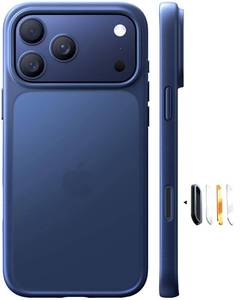 lot 39606 image: TORRAS Shockproof for iPhone 17 Pro Max Case with Camera Control Button, 12FT Military Grade Drop Protection Enhanced Grip & Soft Touch Translucent Slim 17 Pro Max Case 3 colors Buttons, Deep Blue