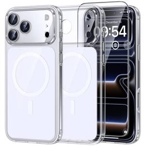 lot 39610 image: TAURI Original Design for iPhone 17 Pro Case, Compatible with MagSafe with Screen Protector, Anti-Yellowing Military-Grade Protection Shockproof Magnetic iPhone 17 Pro Case, Clear White