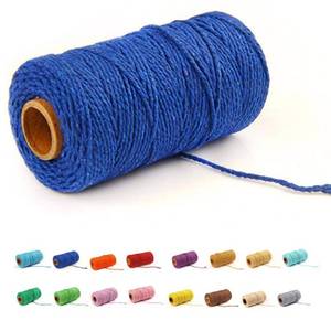 lot 39614 image: flipped (109 Yards1.5mm35 Cotton Baker Twine DIY Craft Macrame Natural Cotton Rope Craft Making Knitting String Rope DIY Wedding Decor Supply Christmas Wrapping (deep Blue)