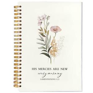 lot 39621 image: BearCake Bible Christian Journals Floral Notebooks for Women Note Taking,Prayer Journal for Women, His Mercies are New Every Morning,Bible Study Journal for Women 5.5x8.3