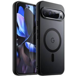 lot 39633 image: JETech Magnetic Case for Google Pixel 99 Pro 2024, Compatible with MagSafe, Translucent Matte Back Shockproof Phone Cover (Black)