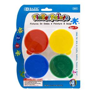 lot 39638 image: BAZIC Products Finger Paint Set Assorted Color 160ml, Non Toxic Painting Fun Art Supplies, DIY Craft Activity for Kids at School Home Age 3 4Pack, 1-Pack